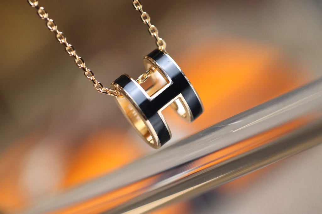 NECKLACE POP H PEDANT PINK GOLD
