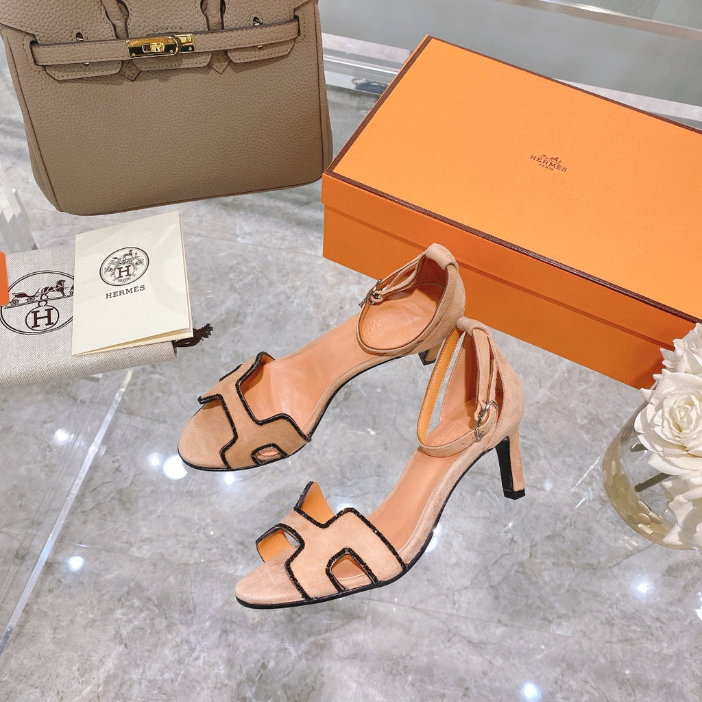 PREMIERE 70 SANDAL IN ORANGE PASTEL SUEDE