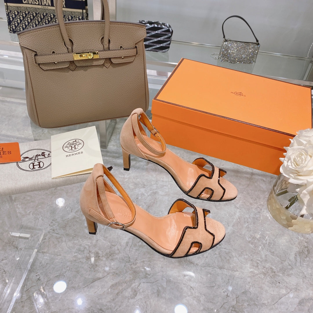PREMIERE 70 SANDAL IN ORANGE PASTEL SUEDE