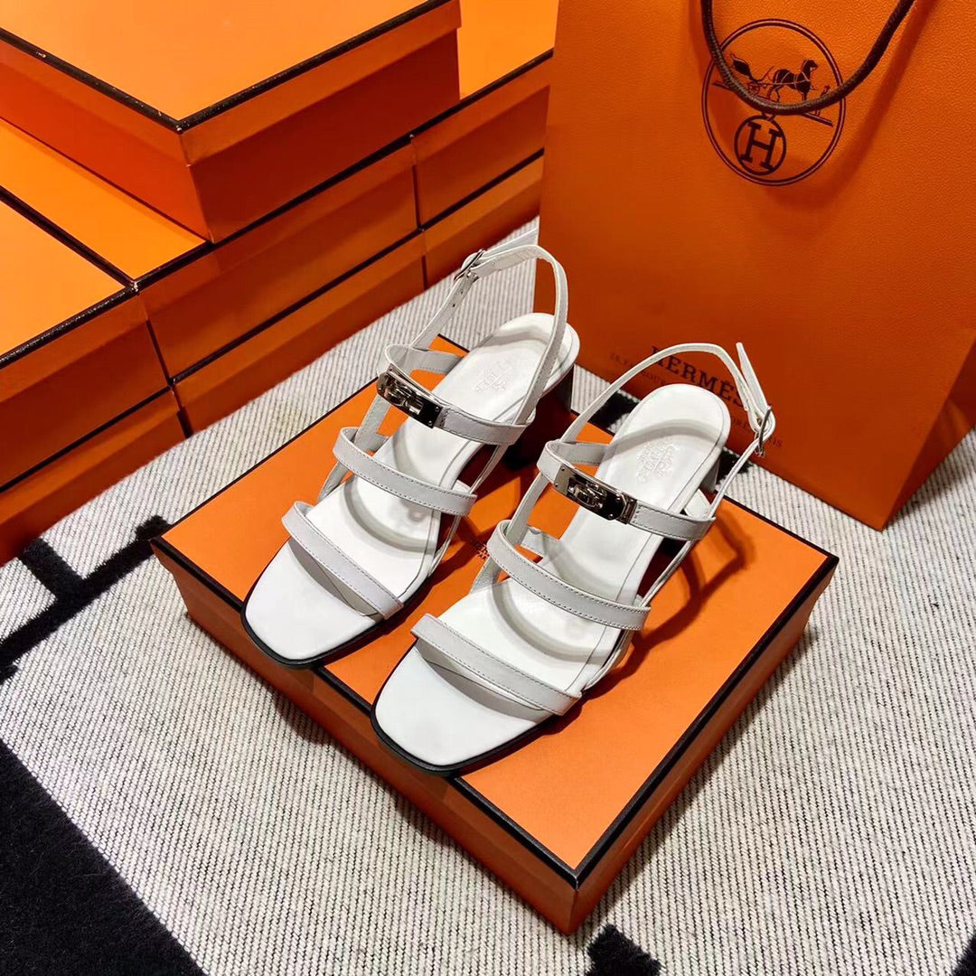 MID - SANDAL WHITE CALFSKIN
