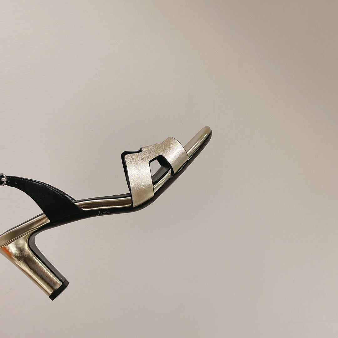 HOLY 75 SANDAL IN OLD GOLD CALFSKIN
