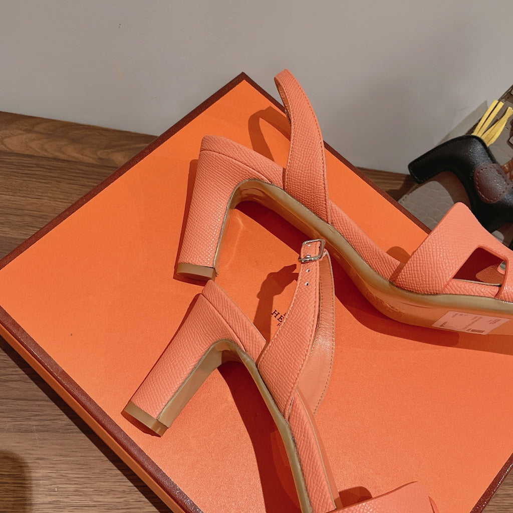 SLINGBACK SANDAL ETERNITE 75 CANTALOUPE LAMBSKIN