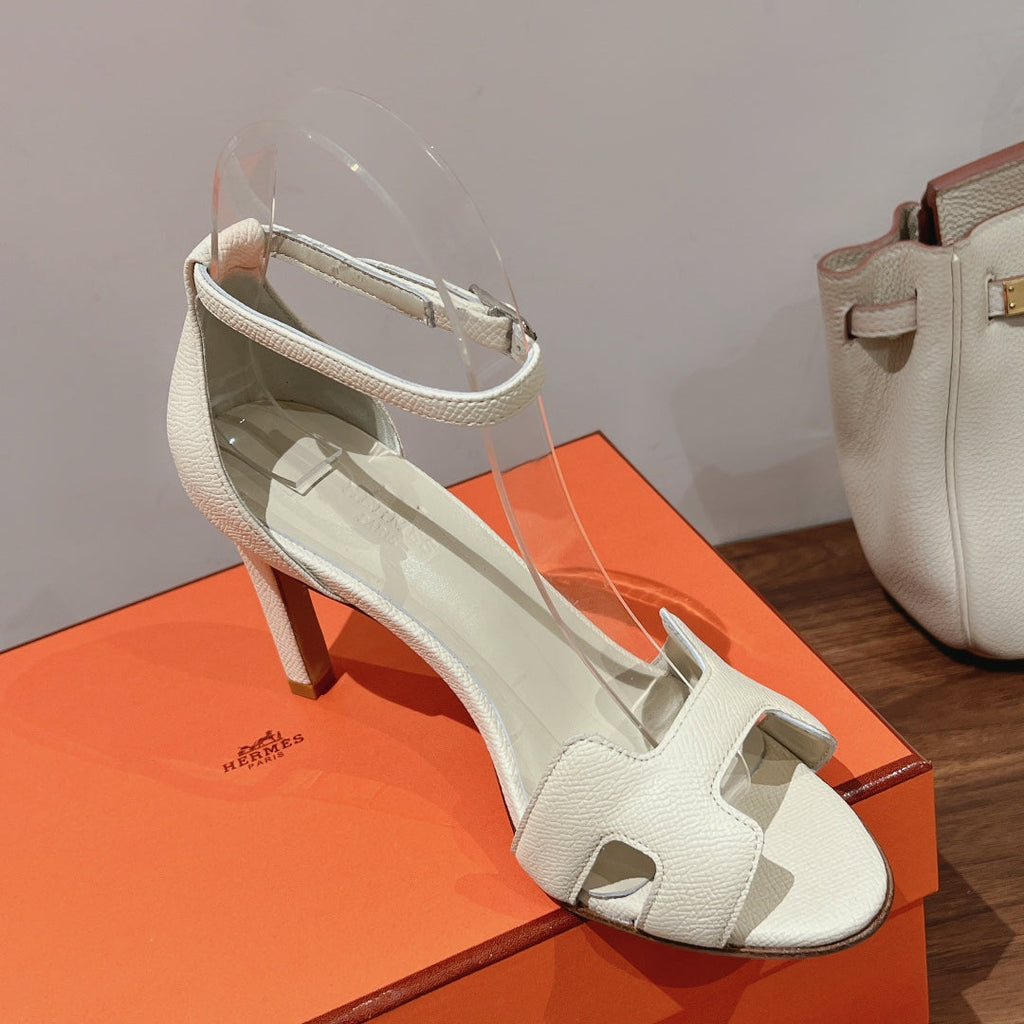 PREMIERE 105 SANDAL IN WHITE CREAM GRAINED CALFSKIN