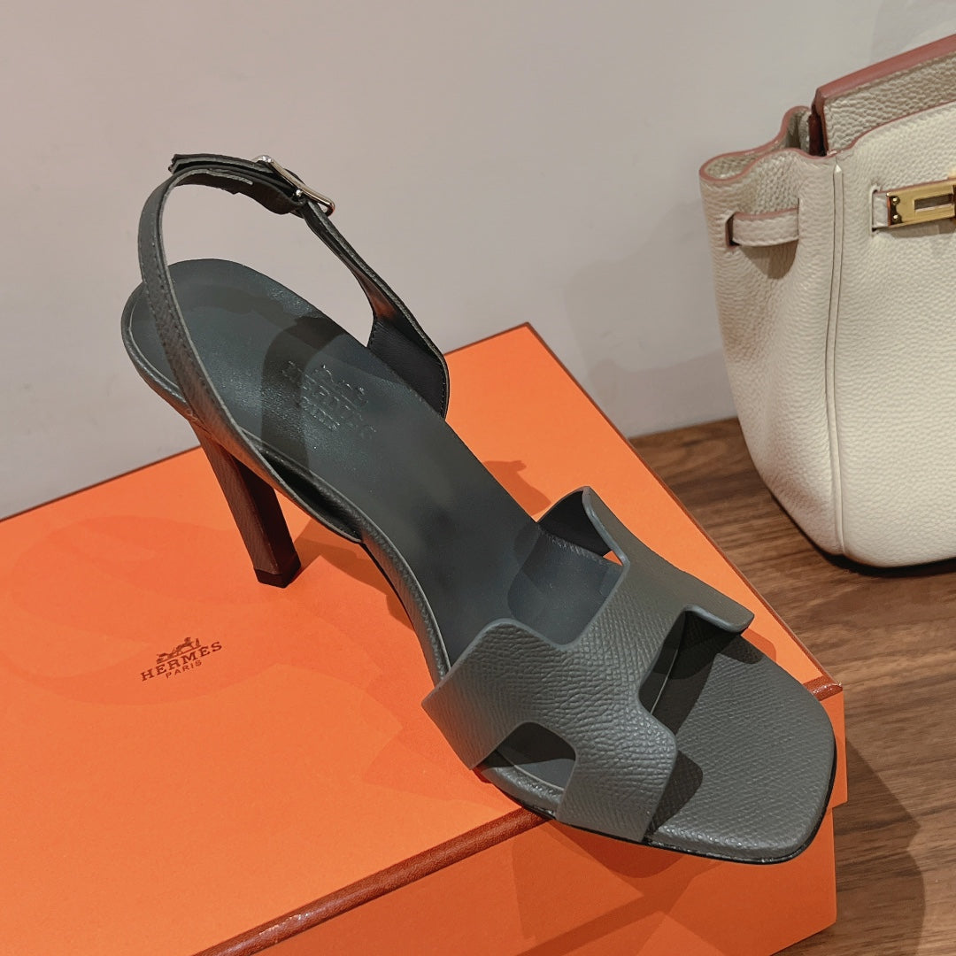 HOLY 105 SANDAL IN DARK GRAY GRAINED CALFSKIN
