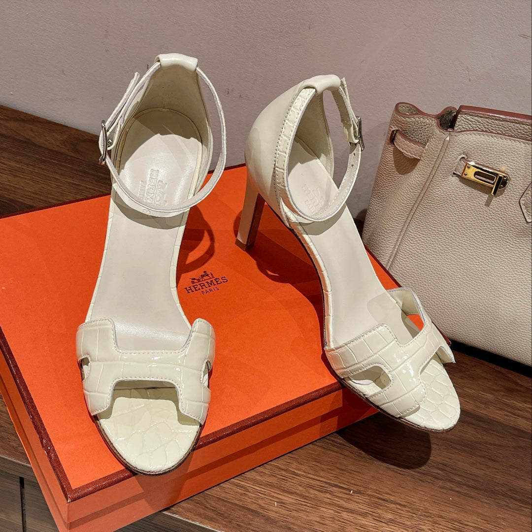 PREMIERE 105 SANDAL IN WHITE CALFSKIN