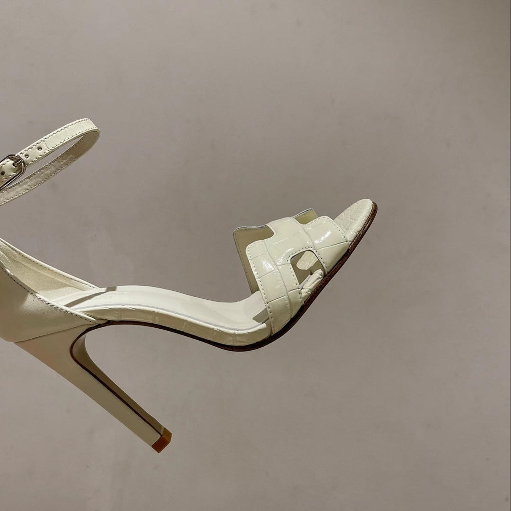 PREMIERE 115 SANDAL IN WHITE CALFSKIN