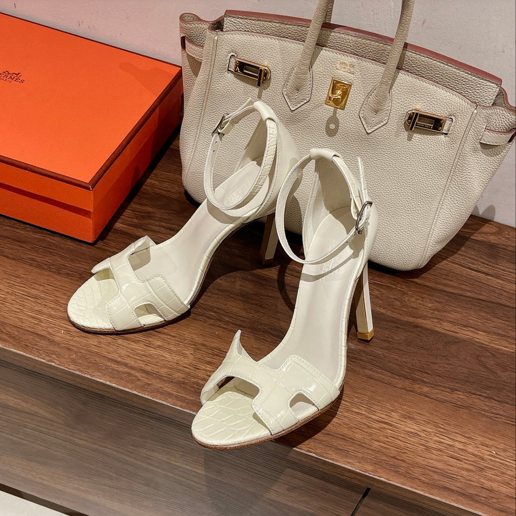 PREMIERE 115 SANDAL IN WHITE CALFSKIN