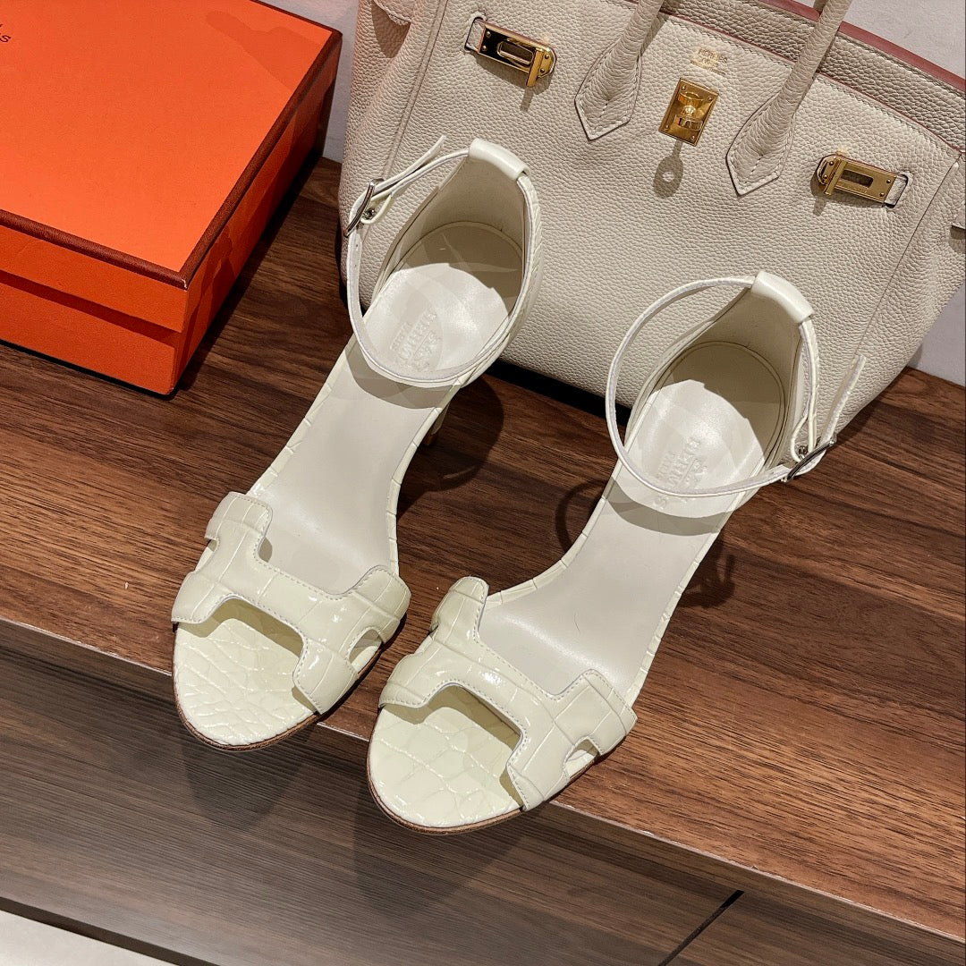 PREMIERE 115 SANDAL IN WHITE CALFSKIN