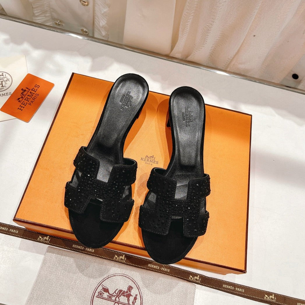0ASIS SANDALS LAMBSKIN ATTACH CRYSTAL-BLACK