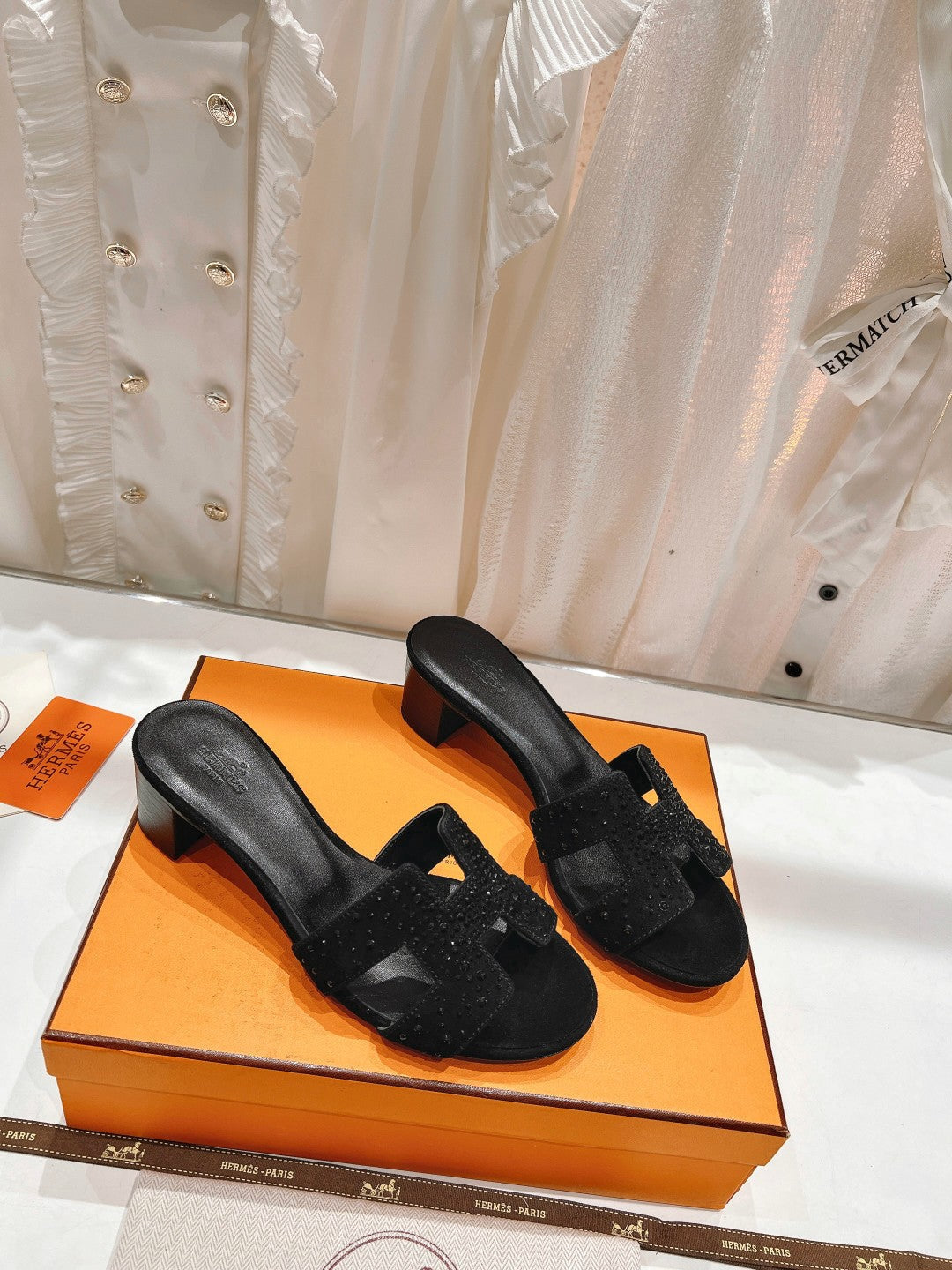 0ASIS SANDALS LAMBSKIN ATTACH CRYSTAL-BLACK