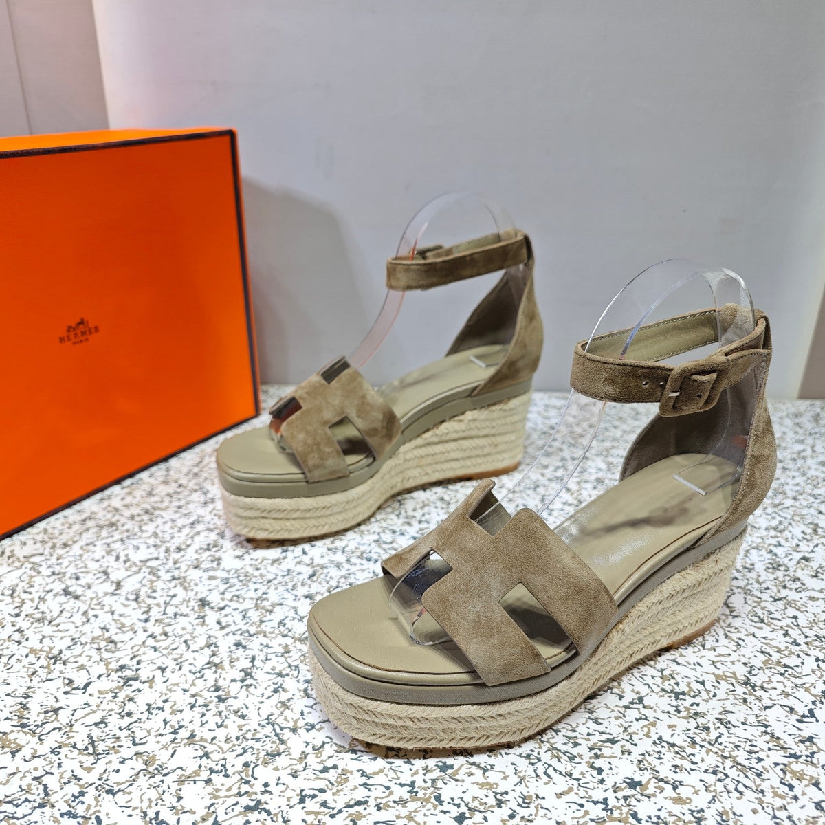 ELDA ESPADRILLE 80 MOCHA BROWN SUEDE