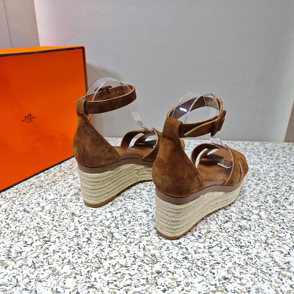 ELDA ESPADRILLE 80 BROWN SUEDE