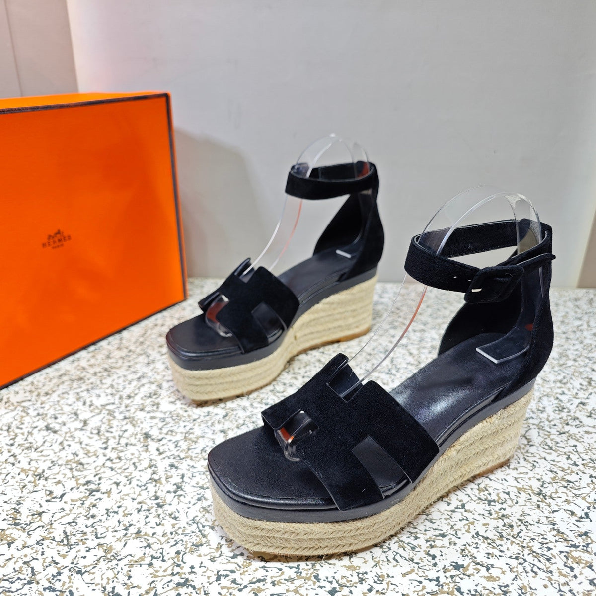 ELDA ESPADRILLE 80 BLACK SUEDE