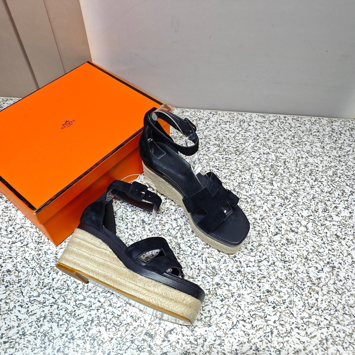 ELDA ESPADRILLE 80 BLACK SUEDE