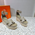 ELDA ESPADRILLE 80 LIGHT GRAY CALFSKIN