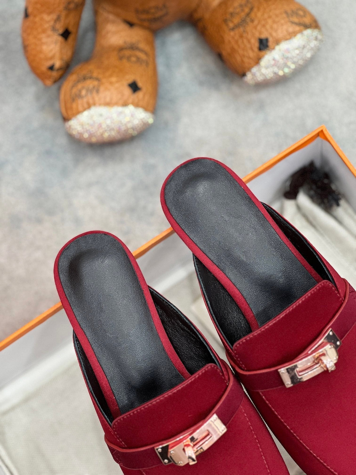 OZ Mule Cherry Silk Thick Cloth/Sheepskin