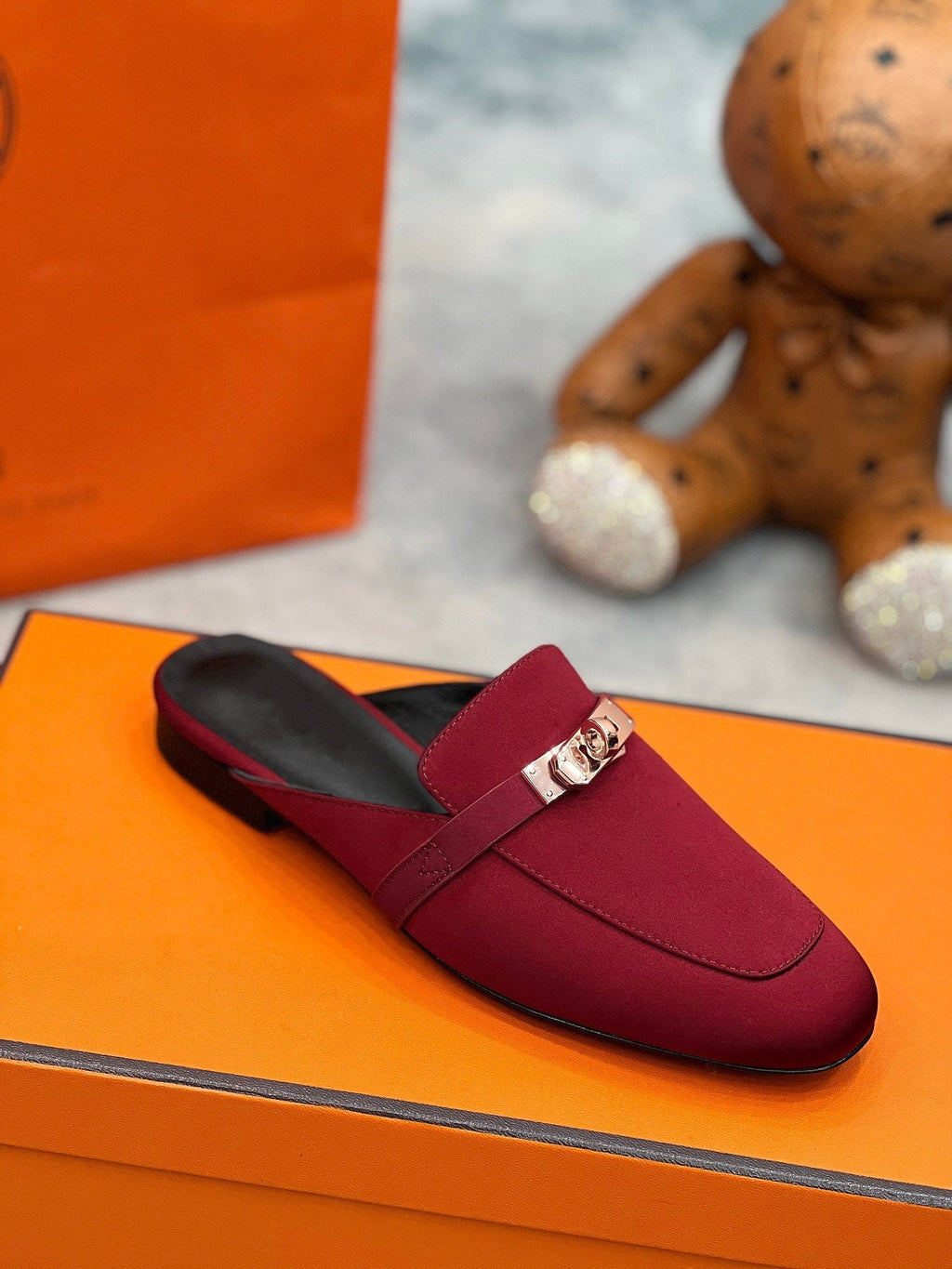 OZ Mule Cherry Silk Thick Cloth/Sheepskin