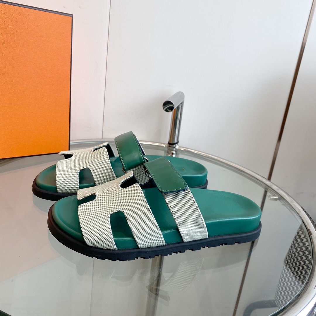 Chypre Canvas Sandal Tiff Leather