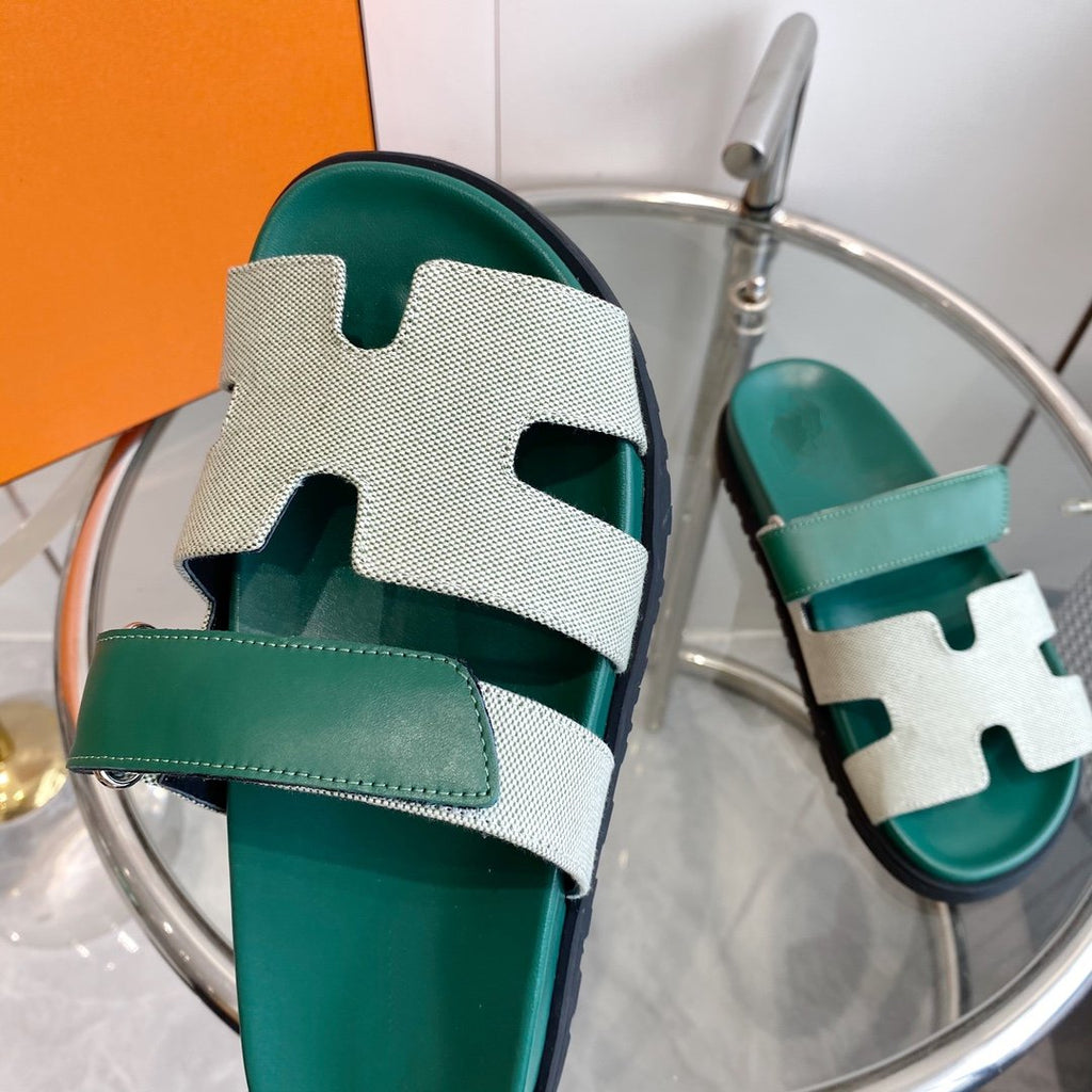 Chypre Canvas Sandal Tiff Leather