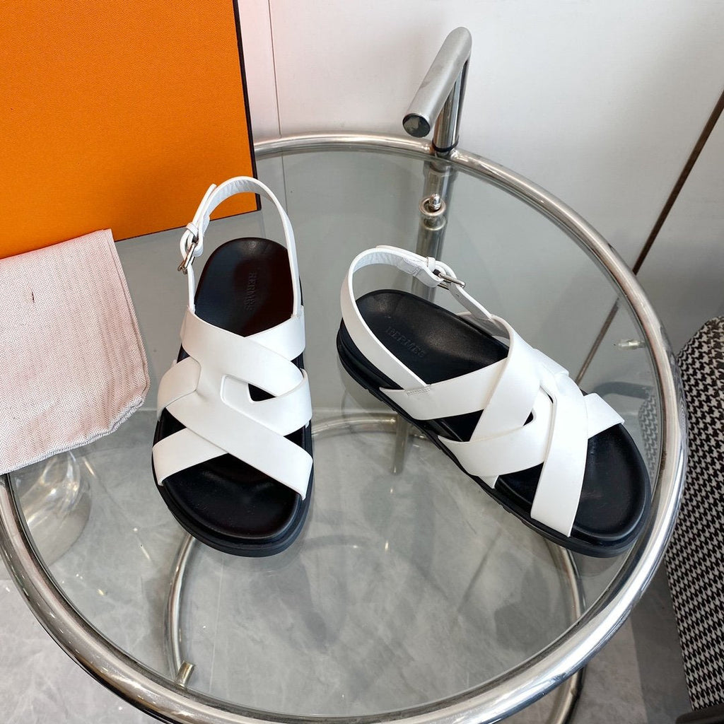Genius Sandal Slingback White Calfskin Leather