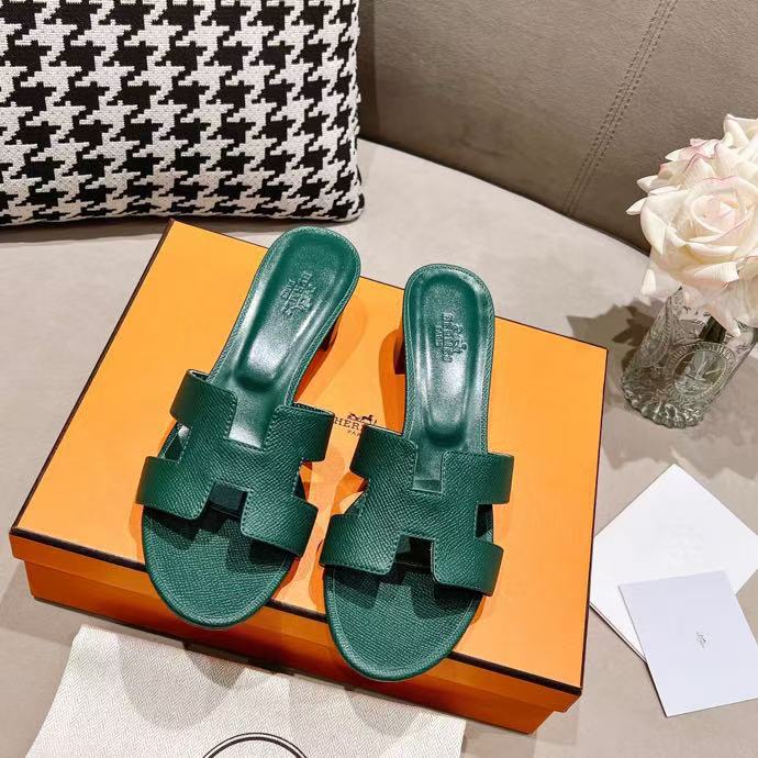 0ASIS SANDAL EPSOM CALFSKIN DARK GREEN
