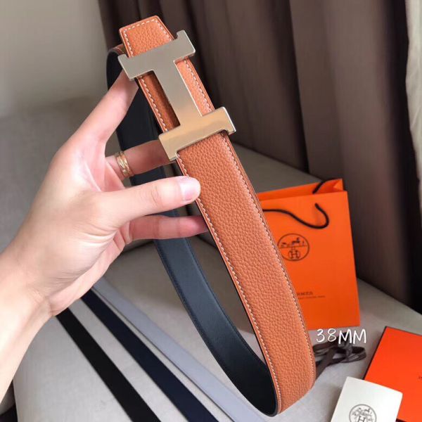 HERM Constance Belt Buckle & Brown Clemence 38 MM Strap
