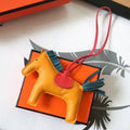 HERM Rodeo Horse Bag Charm In Yellow/Piment/Green Leather