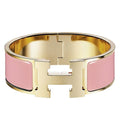 HERM Pink Enamel Clic Clac H PM Bracelet