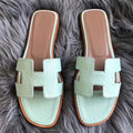 HERM Oran Sandals In Aqua Lizard Leather