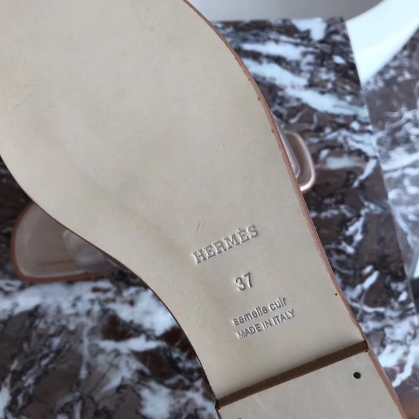 HERM Oran Sandals In Champagne Swift Leather