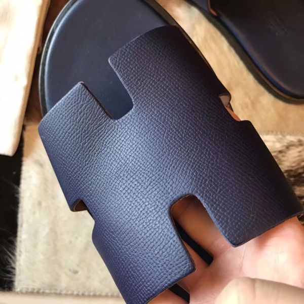 HERM Izmir Sandals In Sapphire Epsom Leather