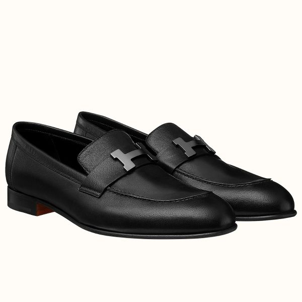 HERM Men's Paris Loafers In Black Calfskin