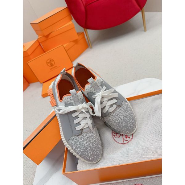 HERM Men's Depart Sneakers in Grey Gradient Knit