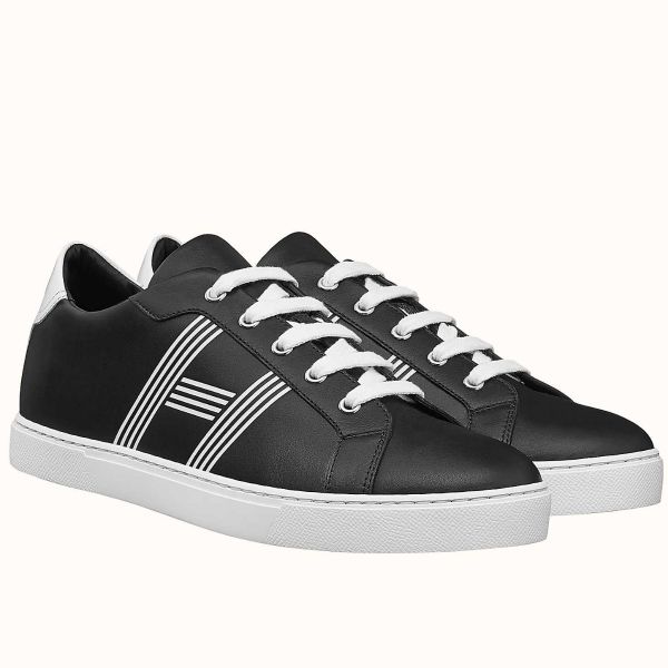 HERM Men's Avantage Sneakers In Black Calfskin