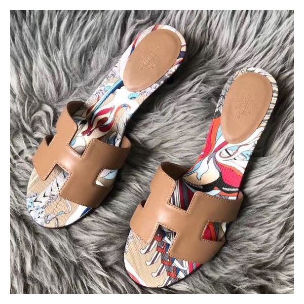 HERM Camel Swift Oasis Sandals with Botanique Printed