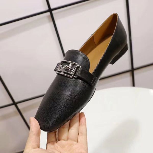HERM Time Loafers In Black Goatskin