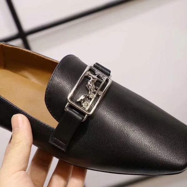 HERM Time Loafers In Black Goatskin