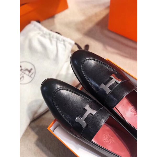 HERM Paris Loafers In Black Goatskin