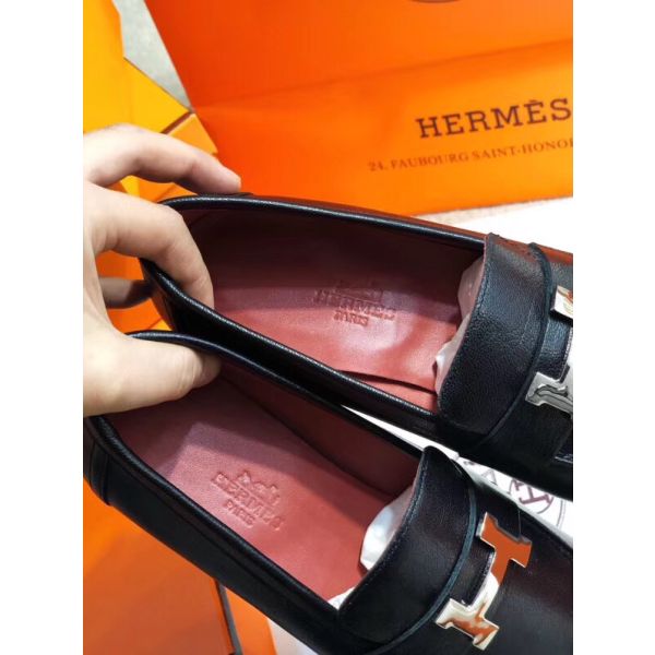 HERM Paris Loafers In Black Goatskin