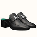 HERM Paradis Mules In Black Calfskin