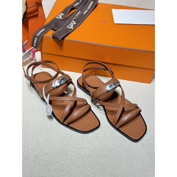 HERM June Sandals in Brown Leather