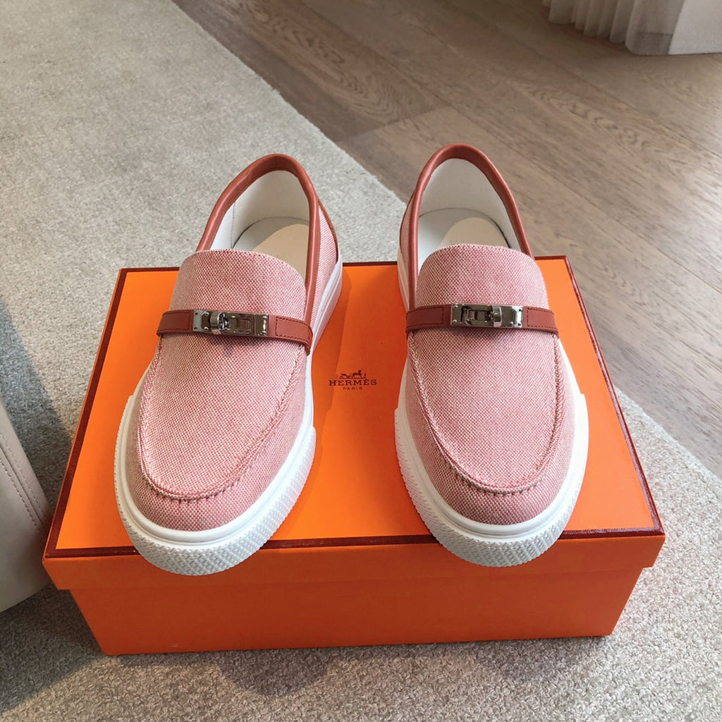 GAME SLIP-ON SNEAKER LIGHT PINK FABRIC AND CALFSKIN