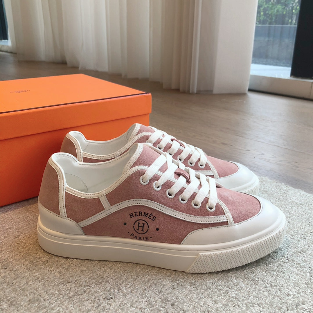 GET SNEAKER WHITE CALFSKIN AND PINK SUEDE