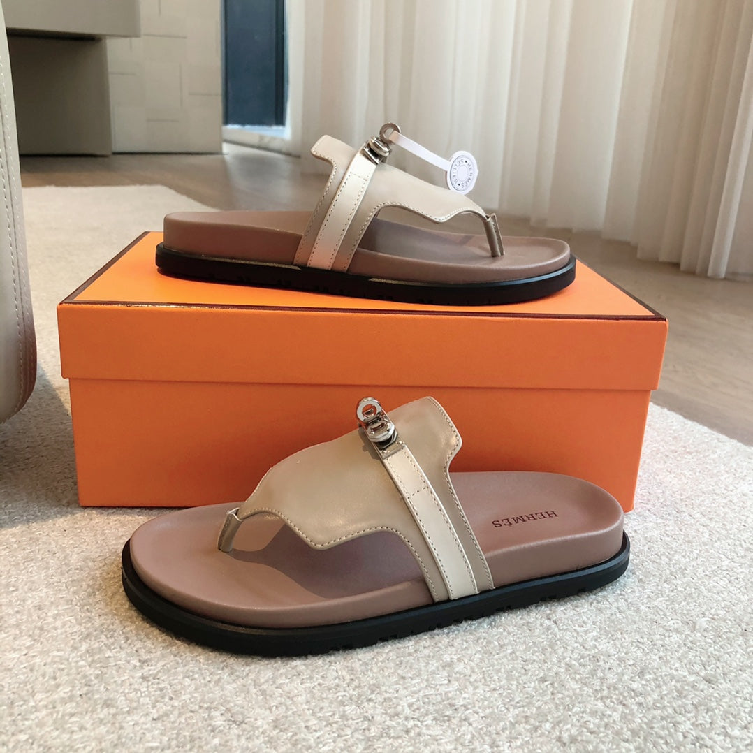 EMPIRE SANDAL LIGHT BROWN MIX CREAM CALFSKIN
