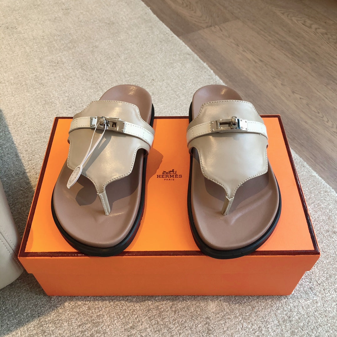 EMPIRE SANDAL LIGHT BROWN MIX CREAM CALFSKIN