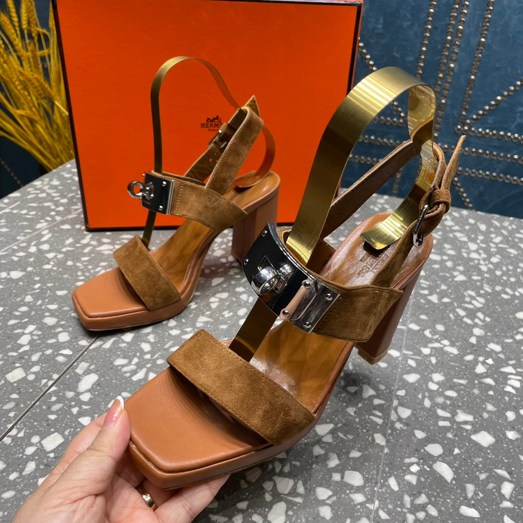 ILONA SANDAL 95 CARAMEL SUEDE