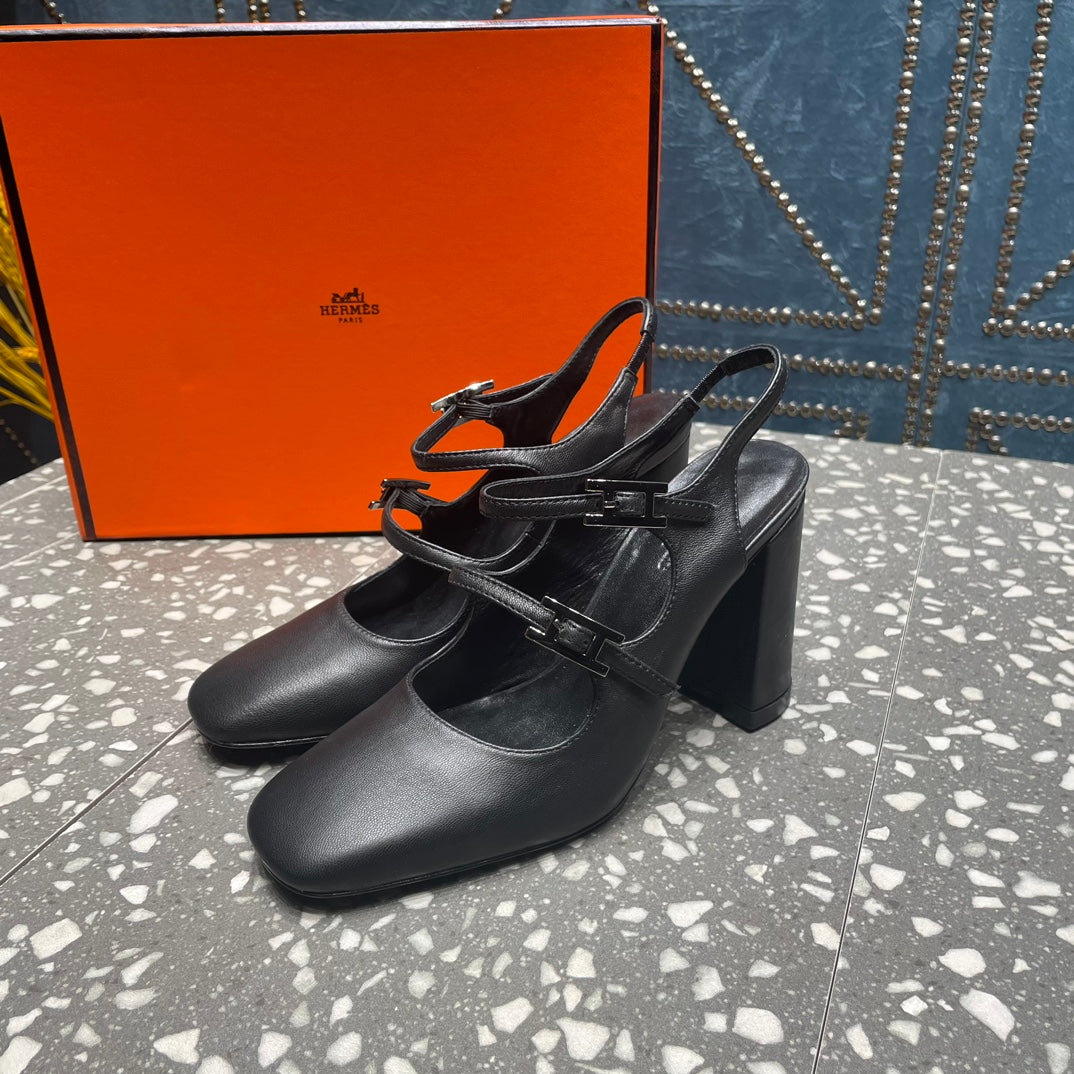 JACKIE 80 MM PUMP IN BLACK CALFSKIN