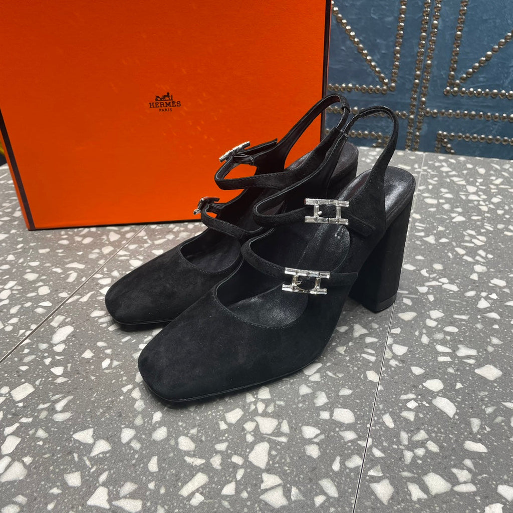 JACKIE 80 MM PUMP IN BLACK SUEDE