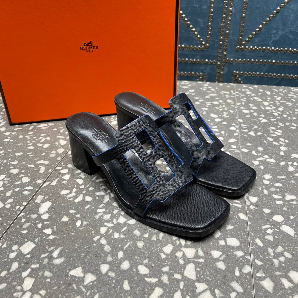IZZY 50 MM SANDAL IN BLACK SHEEPSKIN