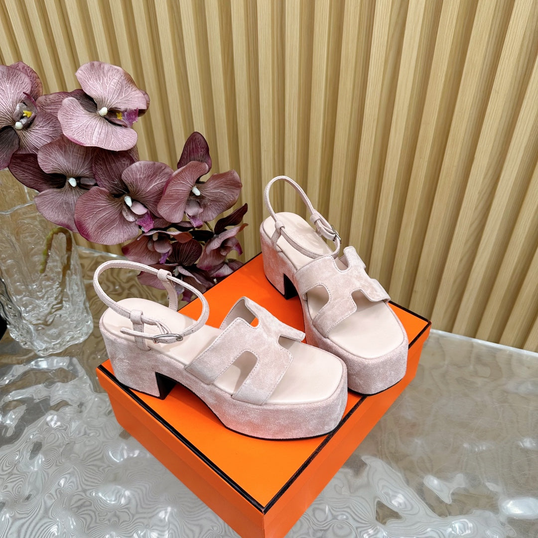 JAM 30 SANDAL IN BABY PINK VELVET